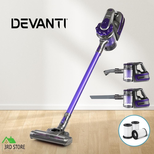 Devanti Handheld Vacuum Cleaner Stick Cordless Car Vacuum 2-Speed HEPA Filter