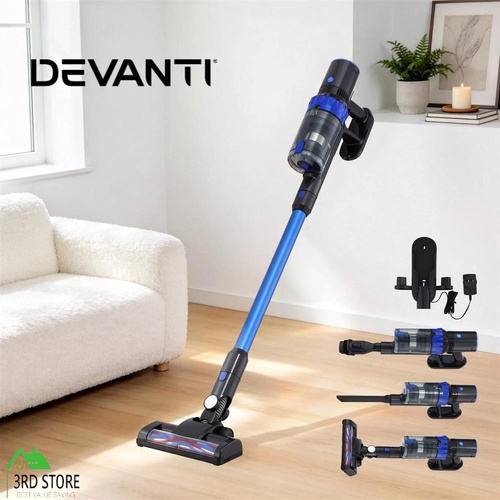 Devanti Stick Vacuum Cleaner Brushless Cordless 350W Blue