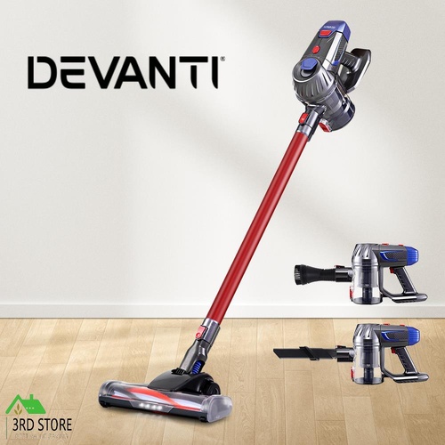 Devanti Handheld Vacuum Cleaner Cordless Stick Handstick Vac Bagless 2-Speed Red