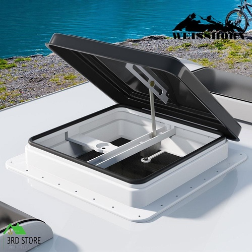 Weisshorn Caravan Roof Vent Hatch RV Skylight Motorhome Camper 350x350mm Black