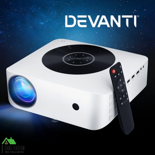 Devanti Wifi Bluetooth Video Projector Touch Screen 1080P Portable Home Cinema