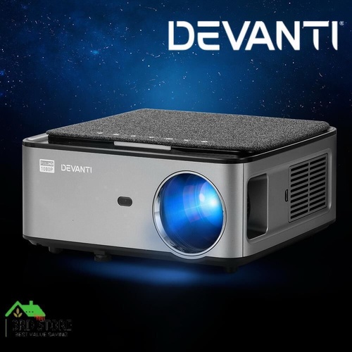 Devanti Mini Video Projector Wifi USB HDMI Portable 3800 Lumens HD 1080P Home Theater