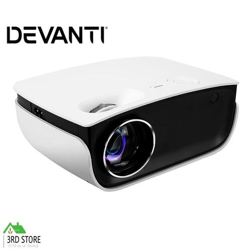 Devanti Mini Video Projector Portable WiFi Bluetoth Home Theater VGA USB 1080P