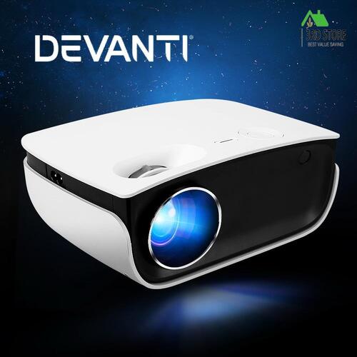 Devanti Mini Video Projector Portable WiFi Bluetoth Home Theater VGA USB 1080P