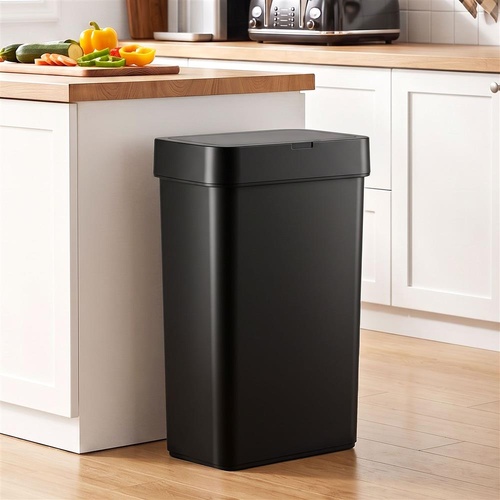 Artiss Rubbish Bin 50L Sensor Kitchen Automatic Motion Plastic Touchless Black