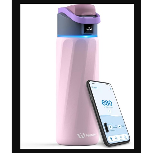 Boost Smart Water Bottle with Reminder to Drink Water, 24oz BPA-Free Stainless S