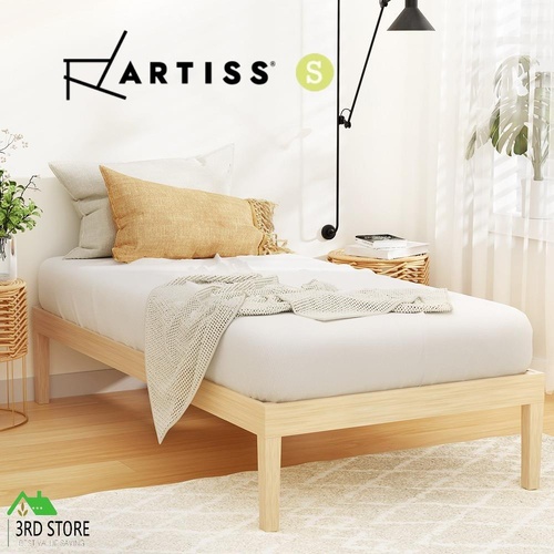Artiss Bed Frame Single Size Wooden Base Mattress Platform Timber Pine BRUNO