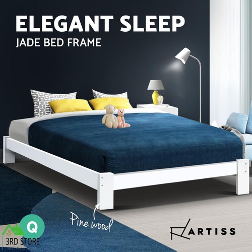 Artiss Queen Wooden Bed Base Frame Size JADE Timber Foundation Mattress Platform