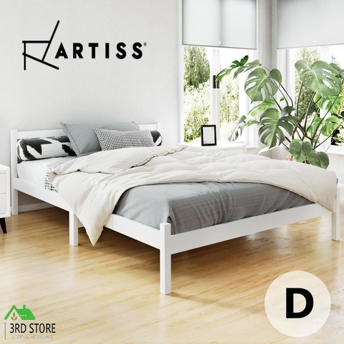 Artiss Bed Frame Double Full Size Wooden Pine Timber Mattress Base Bedroom SOFIE