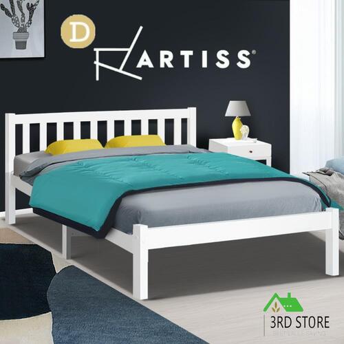 Artiss Bed Frame Double Full Size Wooden Pine Timber Mattress Base Bedroom SOFIE