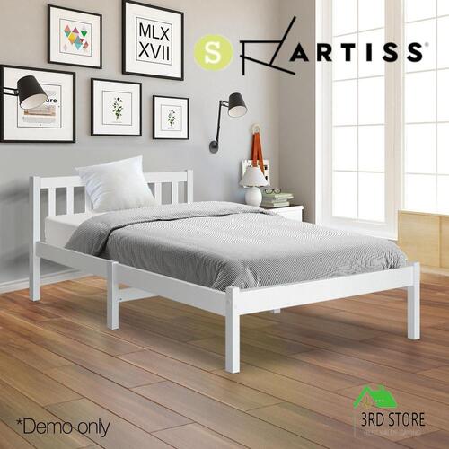 Artiss Wooden Bed Frame Single Size SOFIE Pine Timber Mattress Base Bedroom