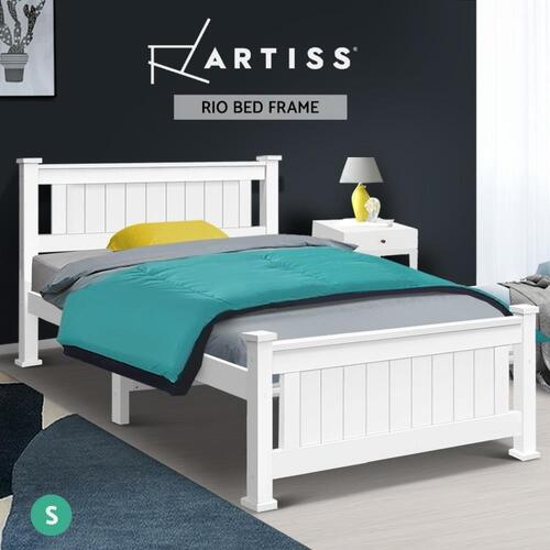 Artiss Single Wooden Timber Bed Frame RIO Kids Adults Mattress Base Size