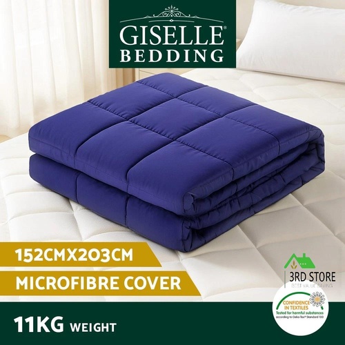 Giselle 11KG Adults Size Anti Anxiety Weighted Blanket Gravity Blankets Royal Blue