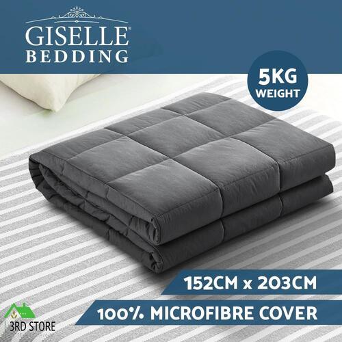 Giselle Weighted Blanket 5KG Kids Adult Gravity Blanket Relax Grey