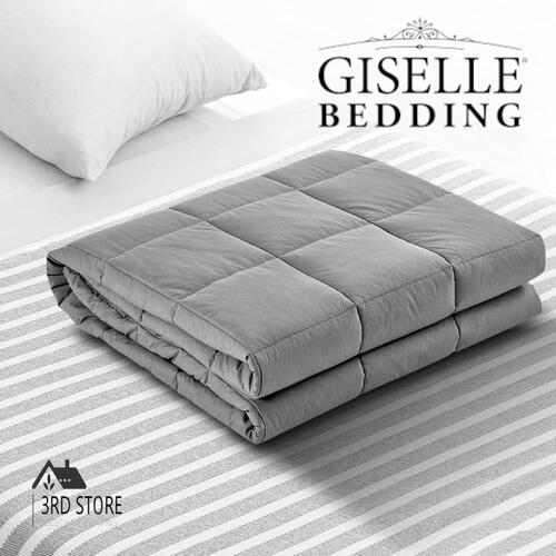Giselle Weighted Blanket Kids Adult 7KG Gravity Deep Relax Light Grey