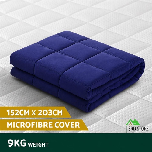 Giselle 9KG Adults Size Anti Anxiety Weighted Blanket Gravity Blankets Royal Blue
