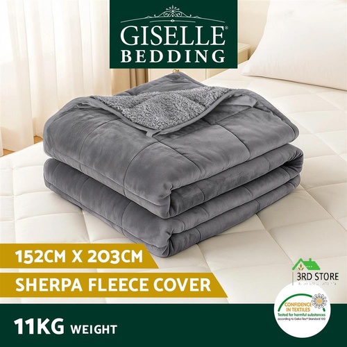 Giselle 11KG Weighted Blanket Adults Kid Anti Anxiety Gravity Blankets Sherpa Fleece
