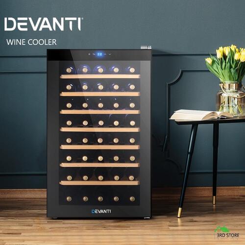RETURNs Devanti Wine Cooler Compressor Fridge Chiller Storage Cellar 51 Bottle Black
