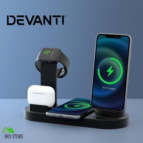 Devanti 4-in-1 Wireless Charger Dock Multi-function Charging Station for Phone