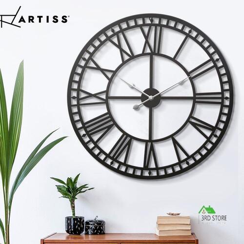 Wall Clock Large Modern Vintage Retro Metal Clocks 60CM Home Office Decor