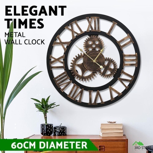 Wall Clock Modern Large Vintage Luxury Art Clock Home Decor 60CM Silent