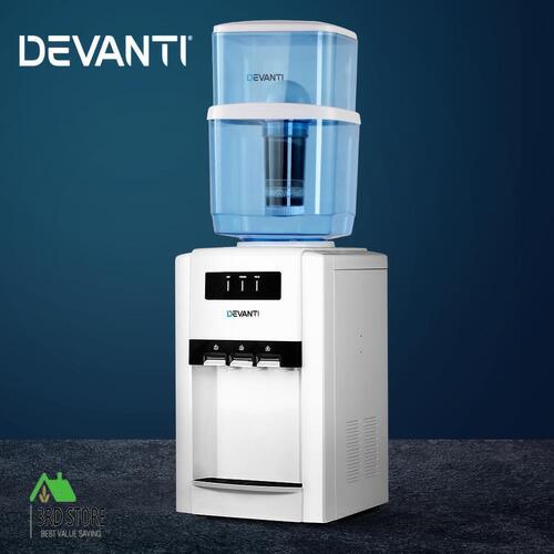 Devanti 22L Bench Top Water Cooler Dispenser Hot Cold Filter Purifier Three Taps