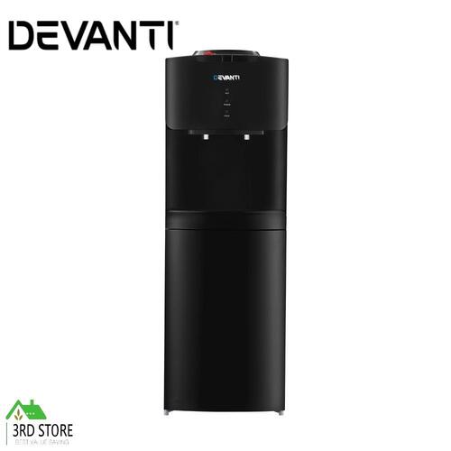 Devanti Water Cooler Dispenser Mains Bottle Stand Hot Cold Tap Office Black