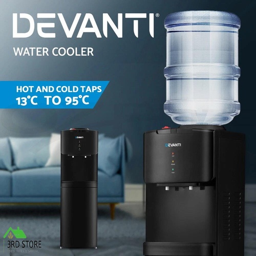 RETURNs Devanti Water Cooler Dispenser Mains Bottle Stand Hot Cold Tap Office Black