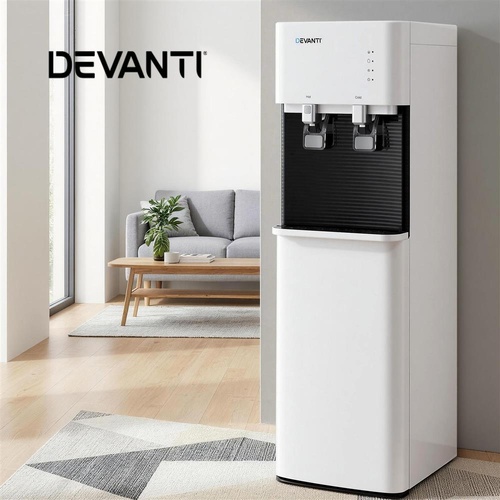 Devanti 2 Taps Water Cooler Dispenser Bottom Loading Dispenser Chiller Filter Purifier