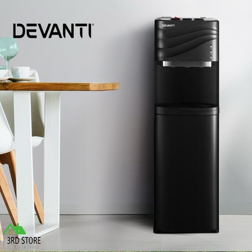 Devanti Water Cooler Dispenser Stand Bottom Load Hot Cold Office Chiller Black