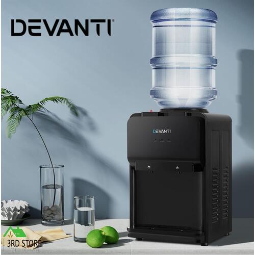 Devanti Water Cooler Dispenser Bench Top Cold Hot Two Taps Instant Machine Black