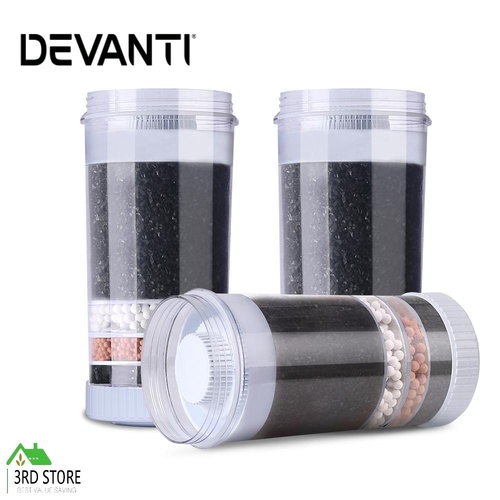 Devanti Water Cooler Dispenser Tap Filter Purifier 6-Stage Carbon Mineral 3 Pack