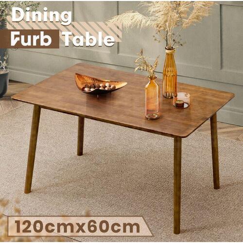 Furb Dining Table Wooden Frame Rectangle Kitchen Modern Natural Walnut 120x60cm
