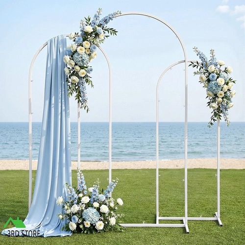 Wedding Arch Backdrop Stand Set of 3 Metal Wedding Arched Frame White