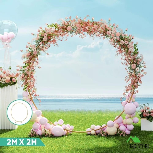 2M Round Backdrop Stand Wedding Background Decoration Party Flower Balloon Display