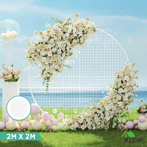 2M Round Backdrop Stand Wedding Background Decoration Party Flower Balloon Display