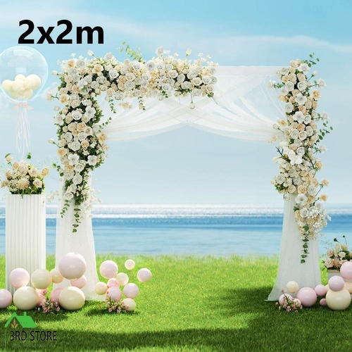 2M Backdrop Stand Wedding Background Decoration Party Flower Balloon Display White
