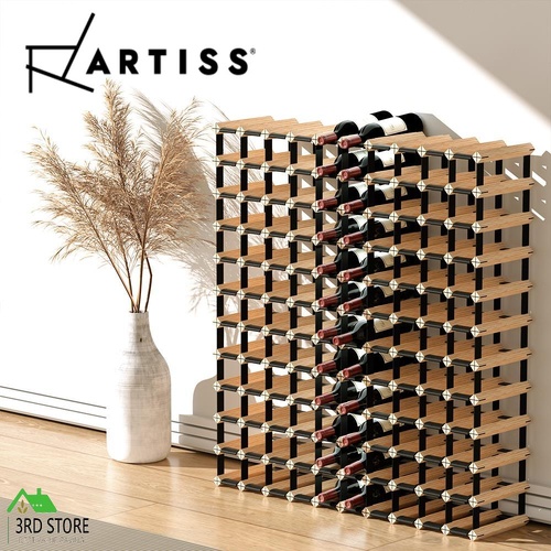 Artiss 120 Bottle Wine Rack Timber Wooden Storage Wall Racks Organiser Cellar