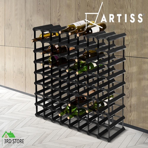 Artiss 72 Bottle Timber Wine Rack Wooden Storage Wall Racks Holders Cellar Black