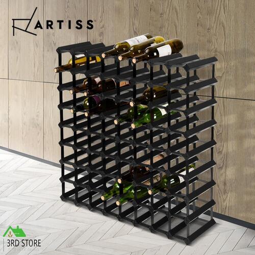 Artiss 72 Bottle Timber Wine Rack Wooden Storage Wall Racks Holders Cellar Black