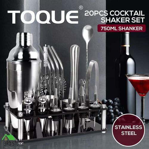 RETURNs Cocktail Shaker Set Stainless Steel Bartender Kit 20pcs Martini Strainer Maker