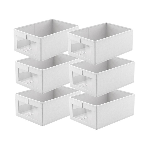 Artiss 6 Pack Linen Closet Organizers and Storage Foldable Clothing Bins