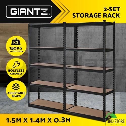 Giantz 2x1.5M Warehouse Rack Shelving Racking Storage Garage Steel Shelf