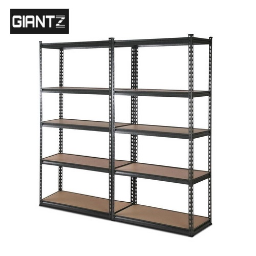 2x0.9M 5-Shelves Steel Warehouse Shelving Racking Garage Storage Rack Grey