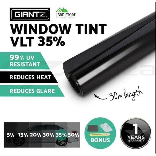 Giantz Window Tint Film Roll 35% VLT Car Home House 100cm X 30m Tinting Tools