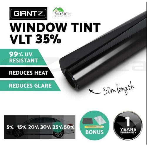 Giantz Window Tint Film Roll 35% VLT Car Home House 100cm X 30m Tinting Tools