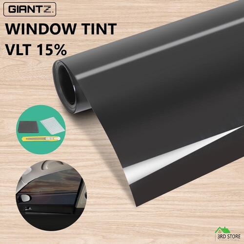 Giantz Window Tint Film Black Roll 15% VLT Car Auto Home 76cm X 7m Tinting Tools