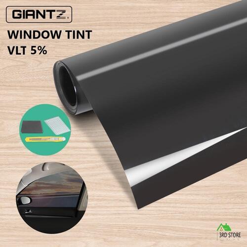 Giantz Window Tint Film VLT 5% Black Roll Car Home House 76cm X 7m Tinting Tools