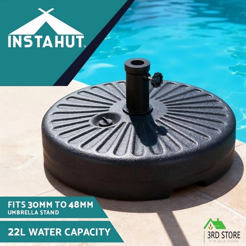 Instahut Outdoor Umbrella Base Weight Round Plastic Pole Holder 30-48mm Beach