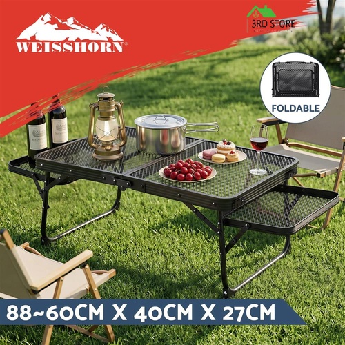Weisshorn Camping Table Mesh Desktop Lightweight Portable Outdoor Folding Grill Desk
